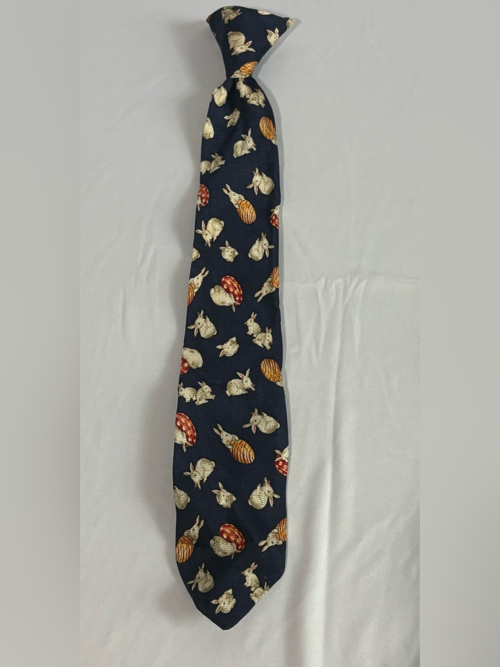 Vintage 100% Silk Easter Clip-On Tie